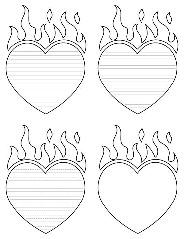 Free printable flaming heart