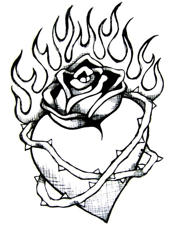 Simple heart coloring page