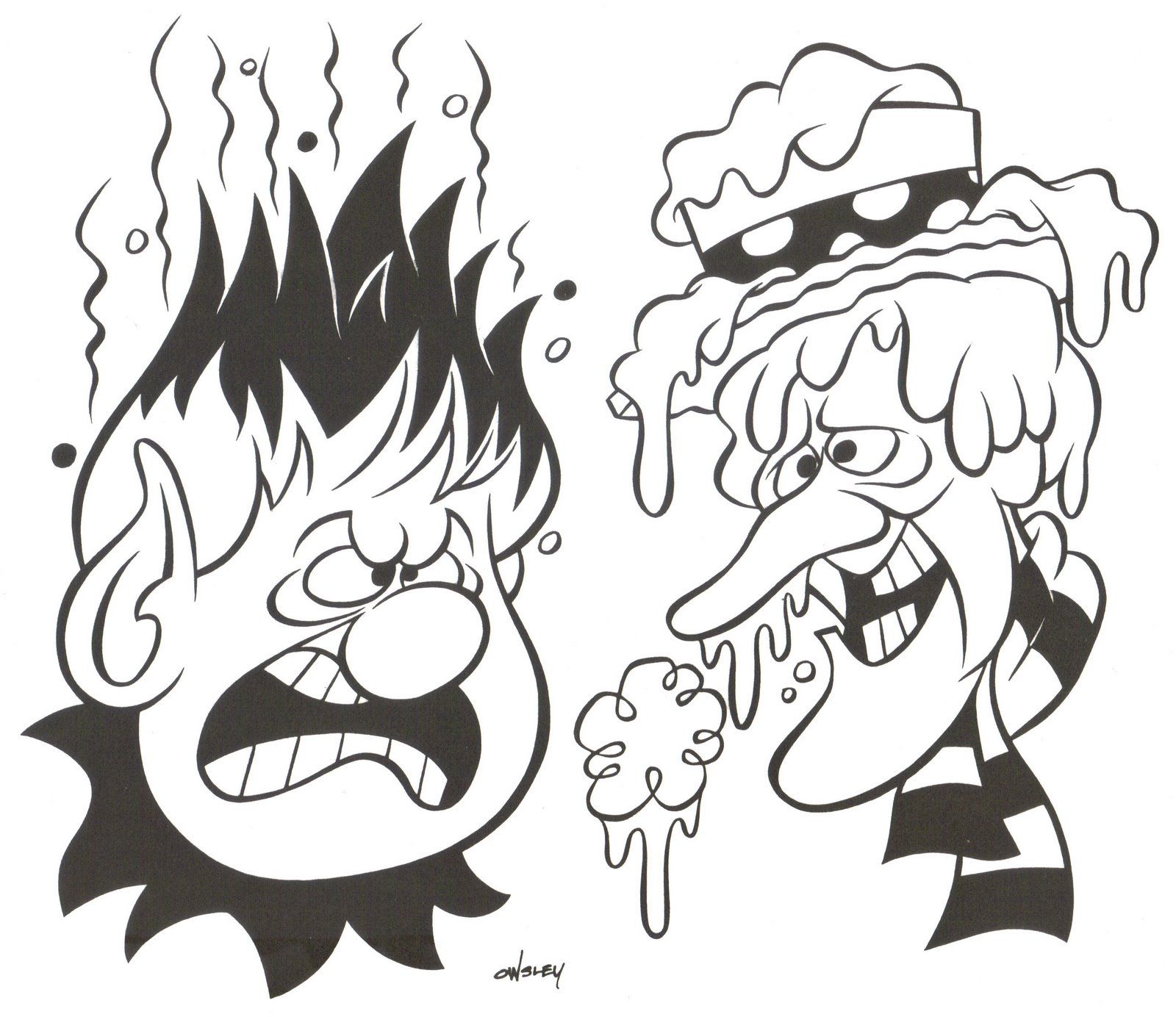 Patrick owsley cartoon art and more heat miser snow miser original art