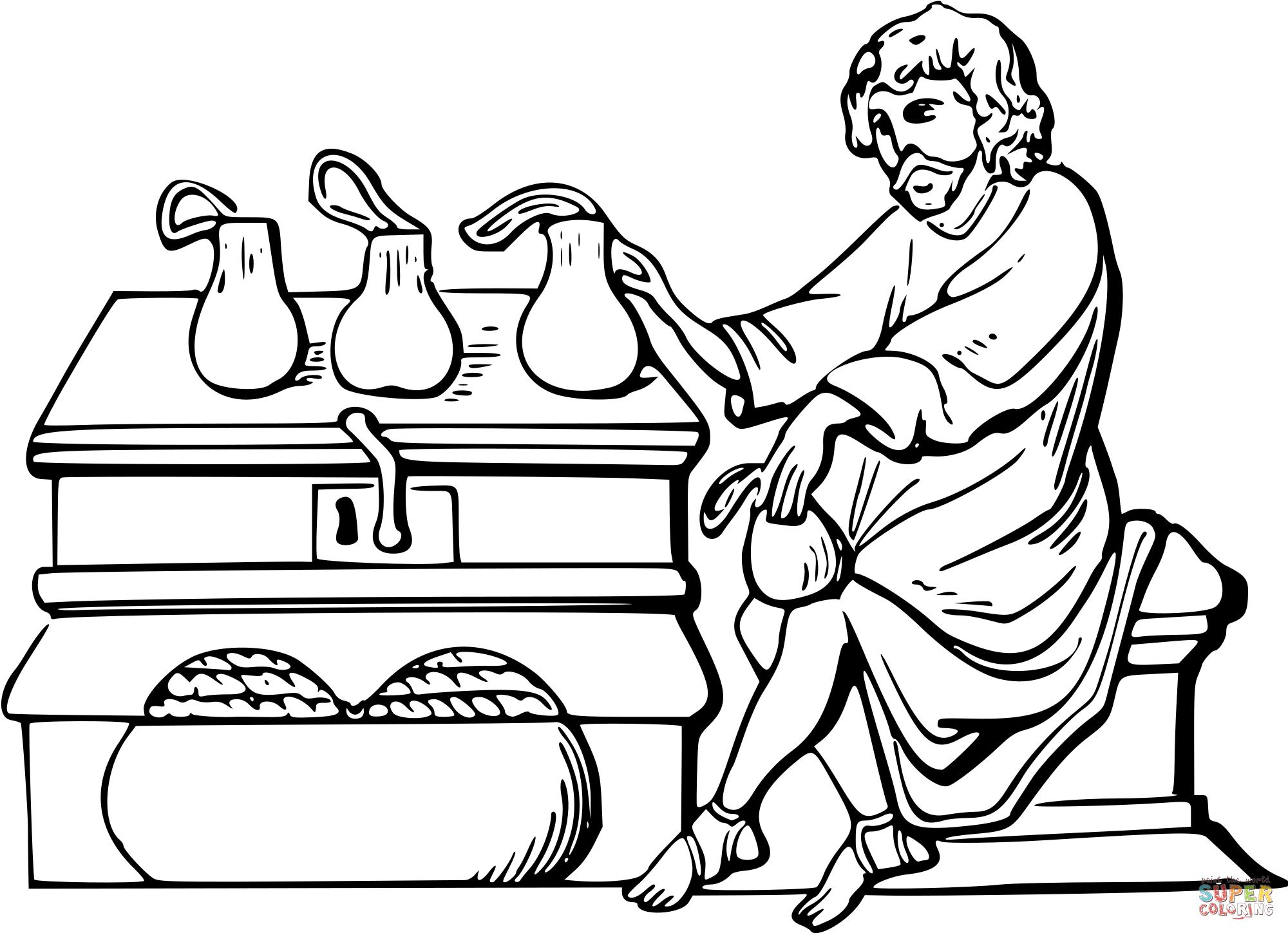 Vintage miser coloring page free printable coloring pages