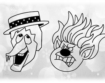 Holiday clipart snow miser heat miser brothers mother natures sons spoof or parody from christmas movie digital download svg png
