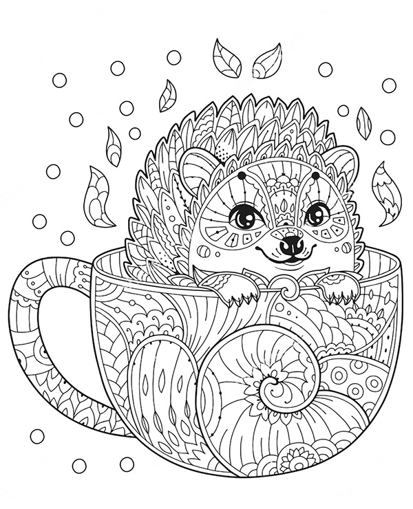 Colouring pages hedgehog picture to print and color for free