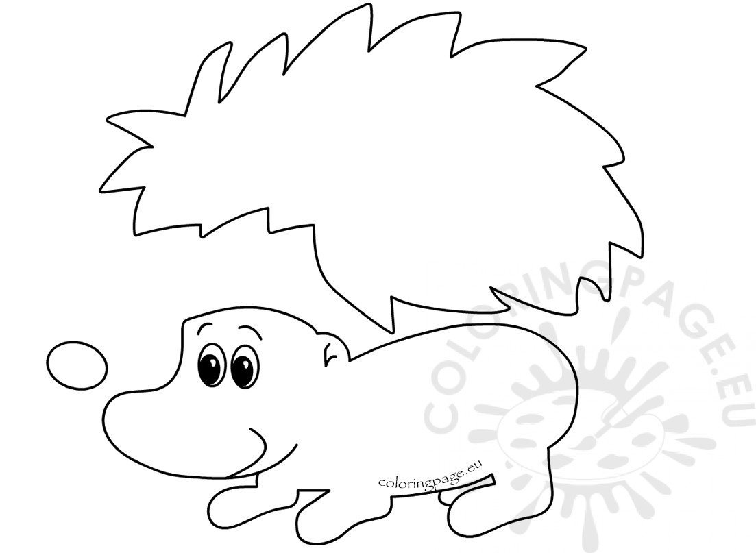 Hedgehog template paper craft for kids coloring page