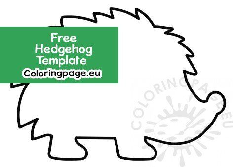 Hedgehog craft template coloring page
