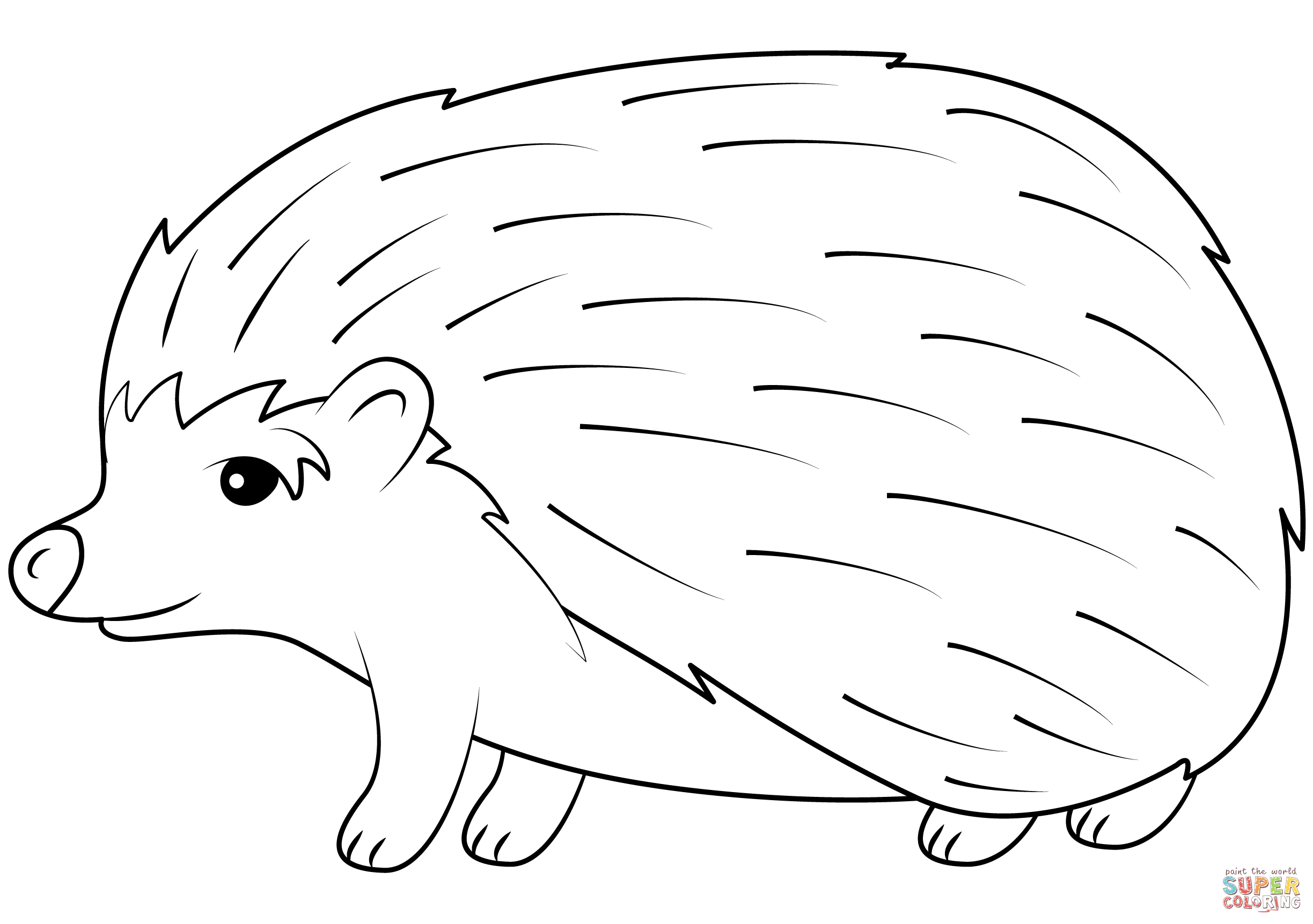 Hedgehog coloring page free printable coloring pages