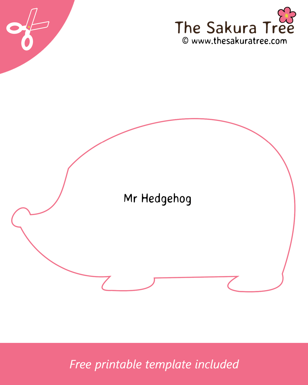 Free printable hedgehog template â the sakura tree printables