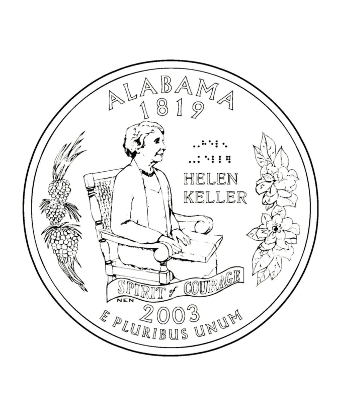 Printable helen keller coloring page