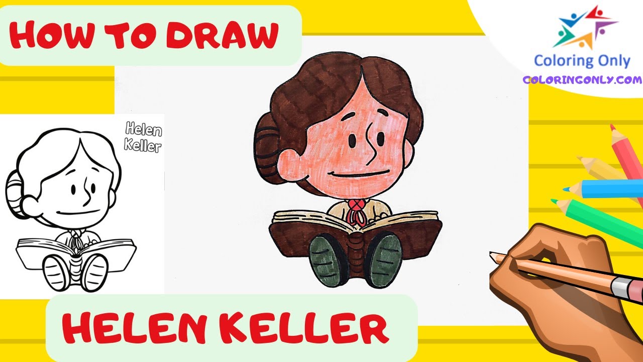 How to draw helen keller