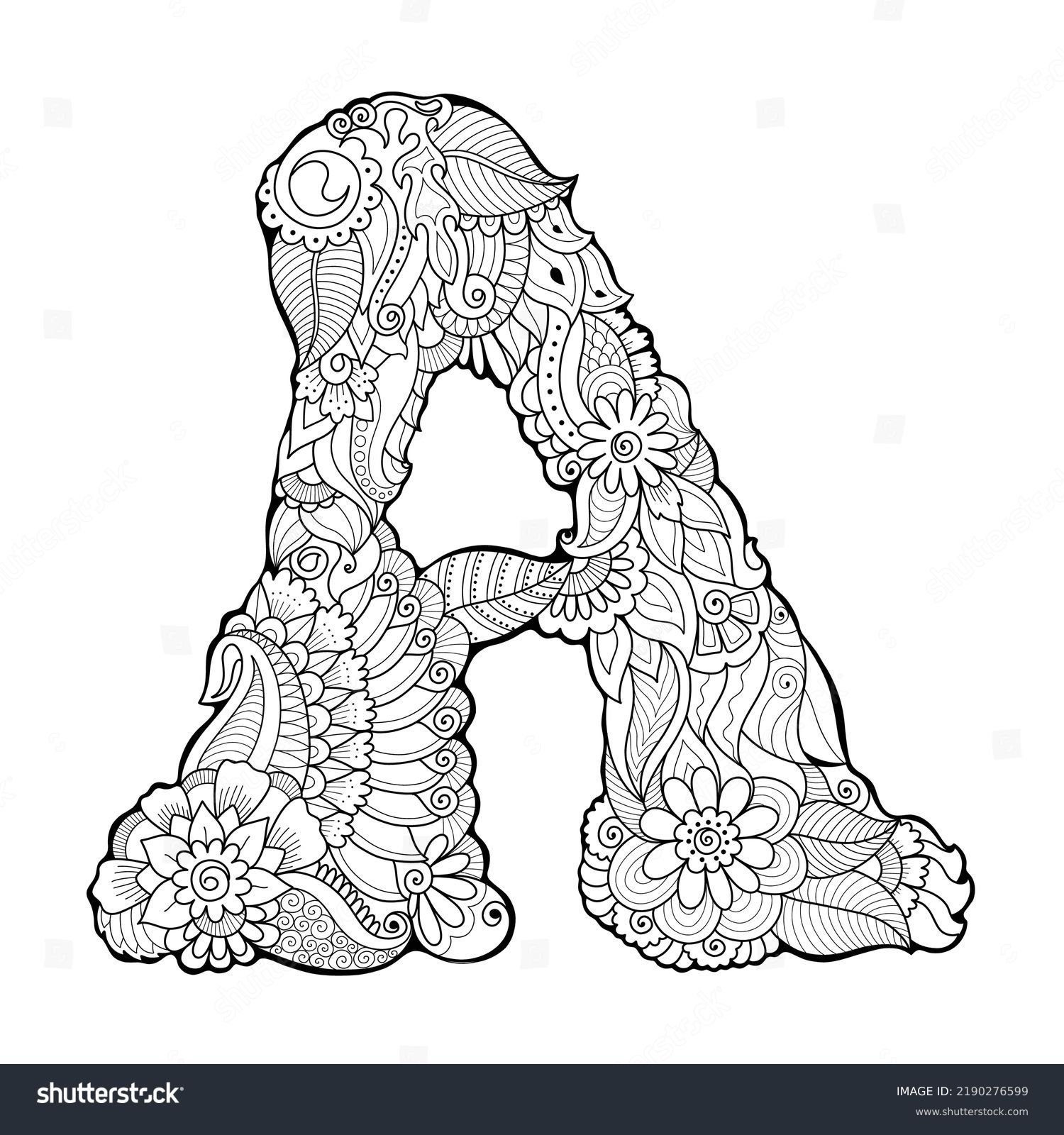 Zentangle letter bilder stockbilder d