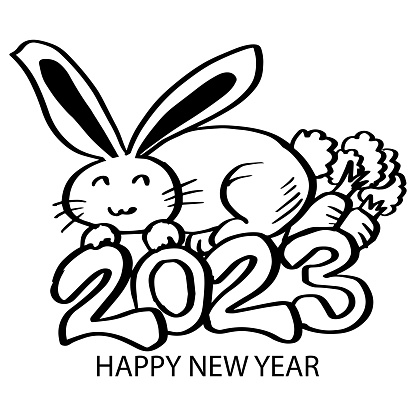 Carrot rabbit year coloring pages