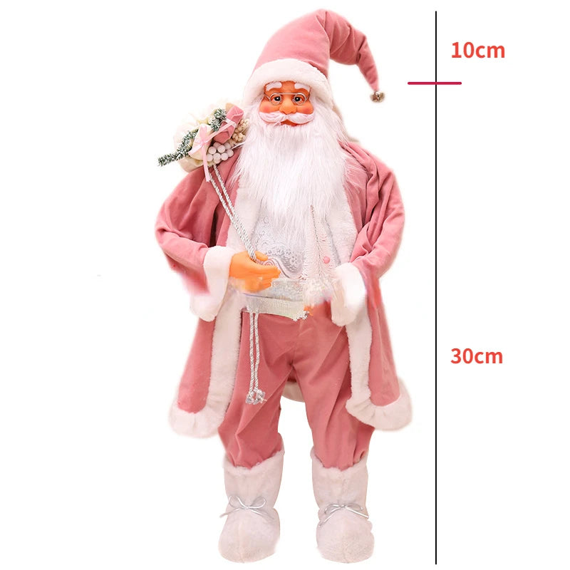 New year pink big santa claus doll children xmas gift christmas h â