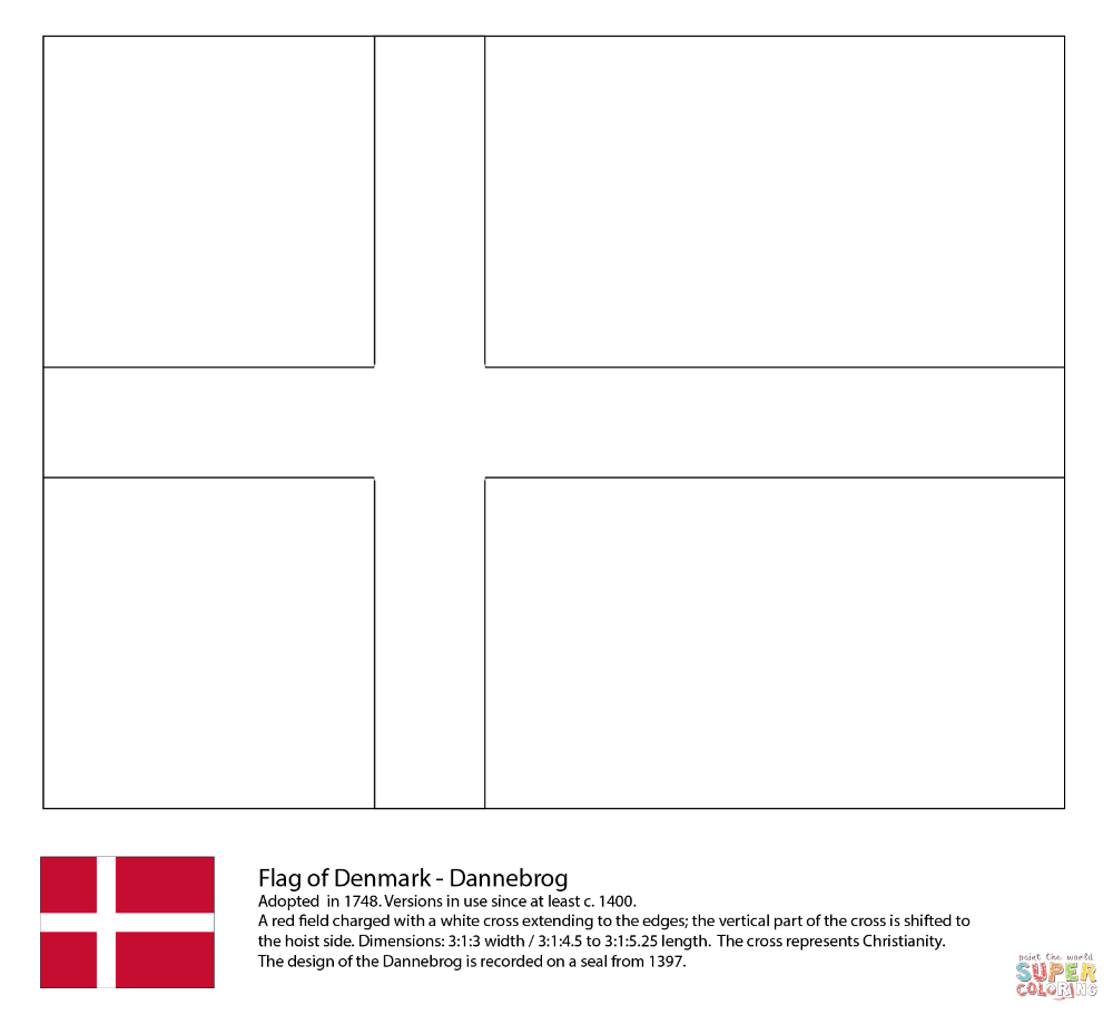 Flag of denmark coloring page free printable coloring pages denmark flag flag coloring pages european flags