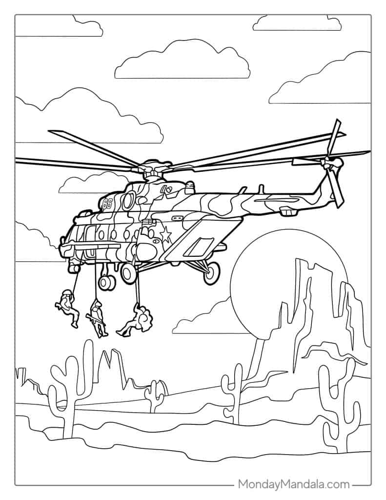 Helicopter coloring pages free pdf printables