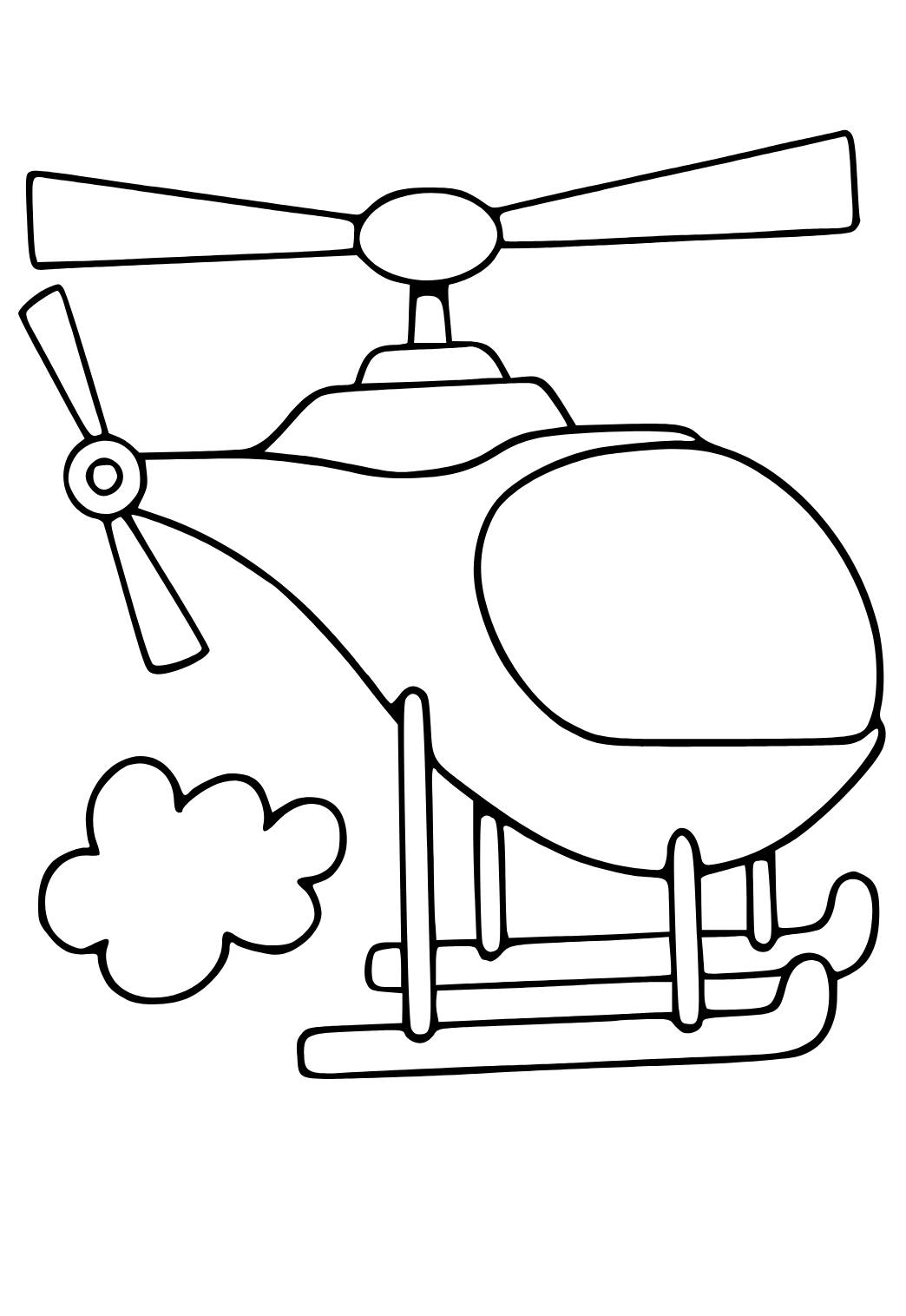 Free printable helicopter cloud coloring page for adults and kids
