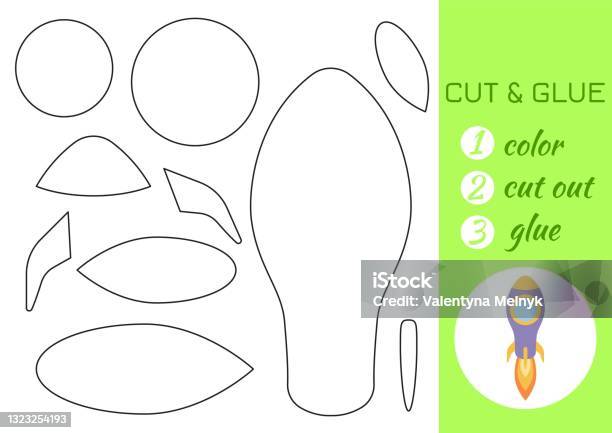 Color cut and glue paper turquoise helicopter cut and paste craft activity page educational game for preschool children diy worksheet kids logic game activities jigsaw vector stock illustration stock illustration