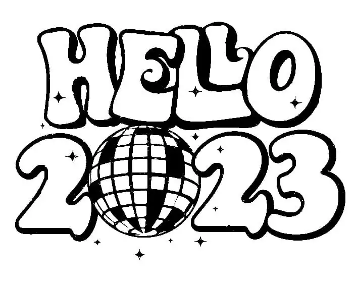 Hello year coloring page