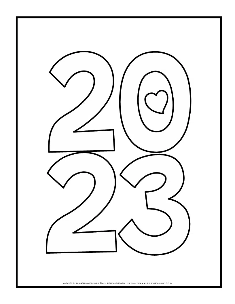 New year coloring page