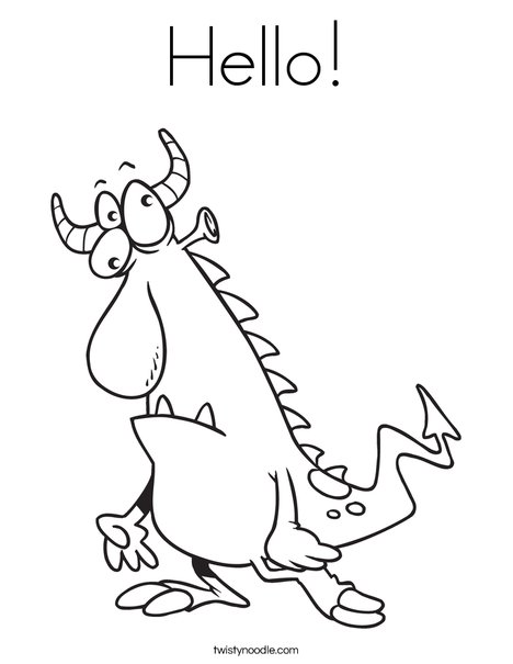 Hello coloring page