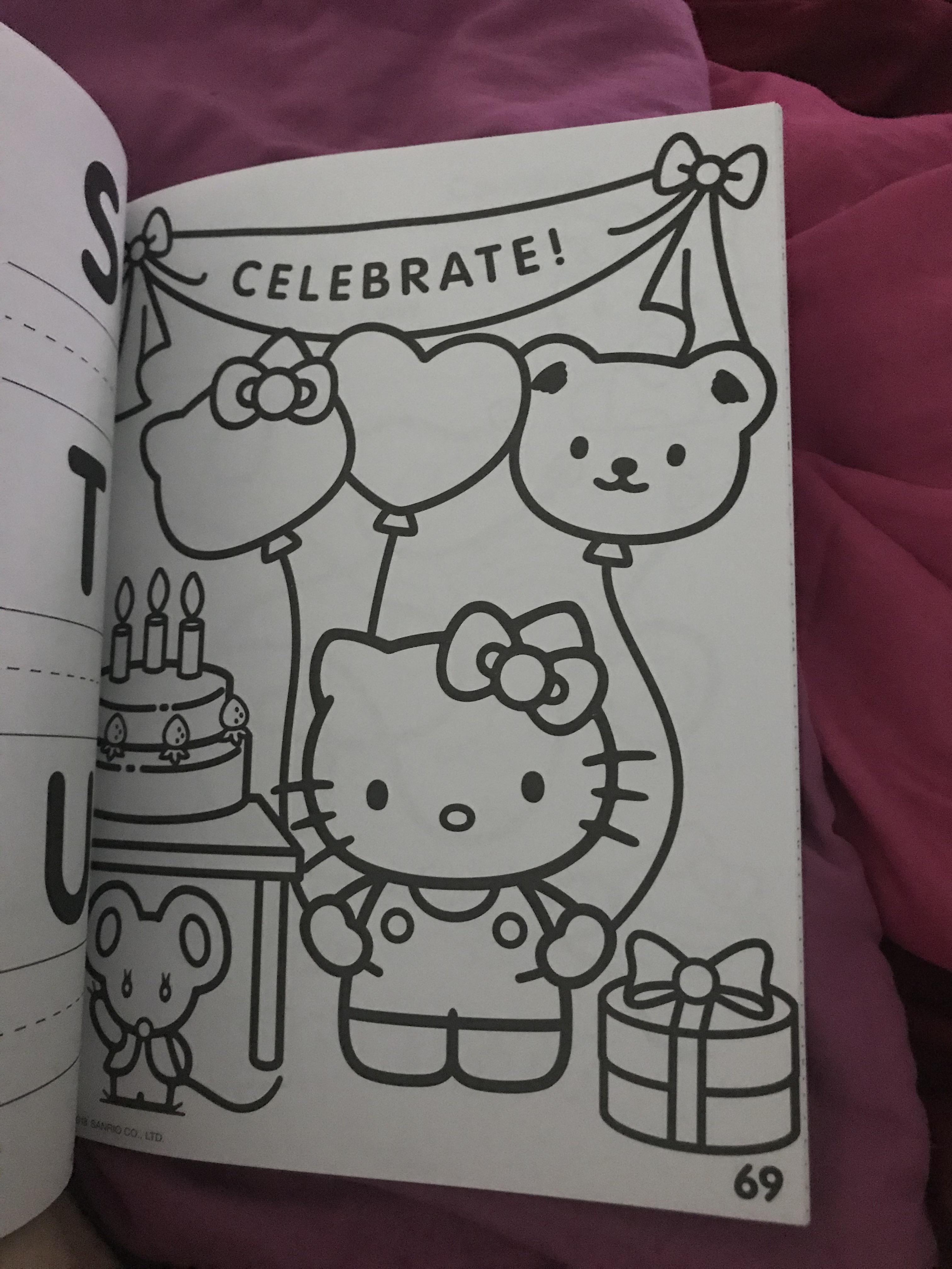 More hello kitty finds at walmart this coloring book with stickers it was on like four dollars and the stickerscoloring pages are so cute rhellokitty