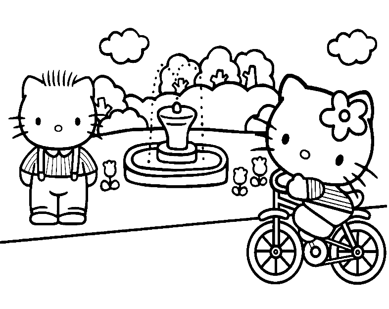 Hello kitty kleurplaten kitty