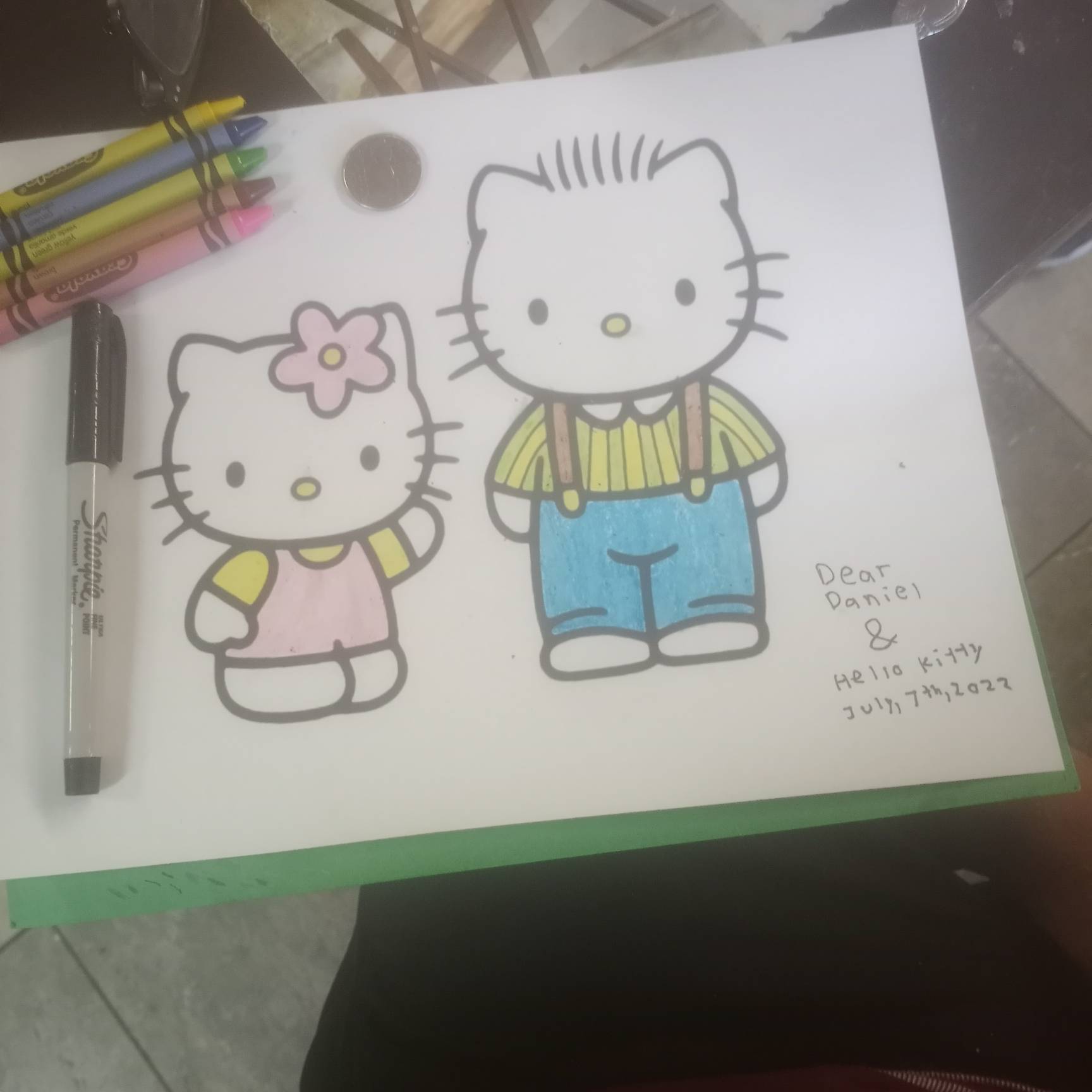 Hello kitty and dear daniel coloring page by rickylara on