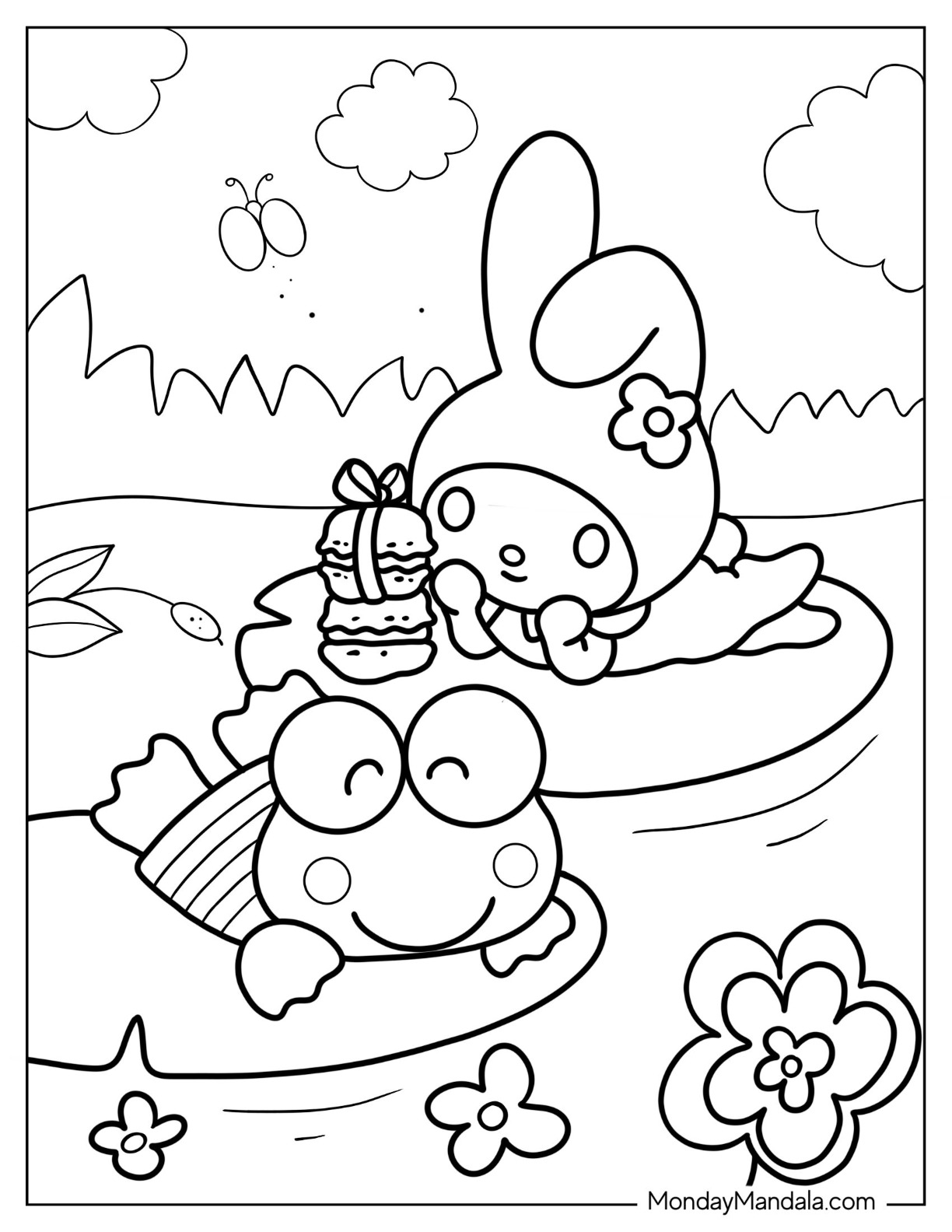 Keroppi coloring pages free pdf printables
