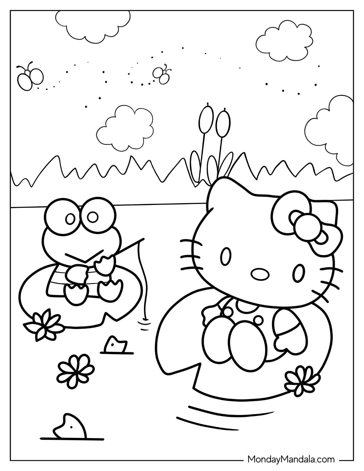 Keroppi coloring pages free pdf printables hello kitty colouring pages cute coloring pages kitty coloring