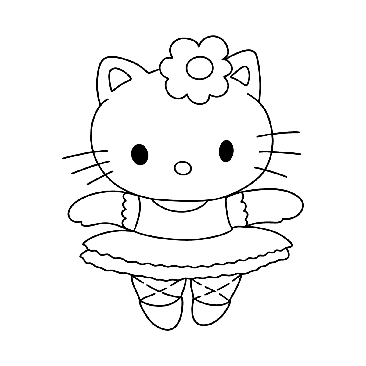 Hello kitty ballerina coloring page â online and print for free