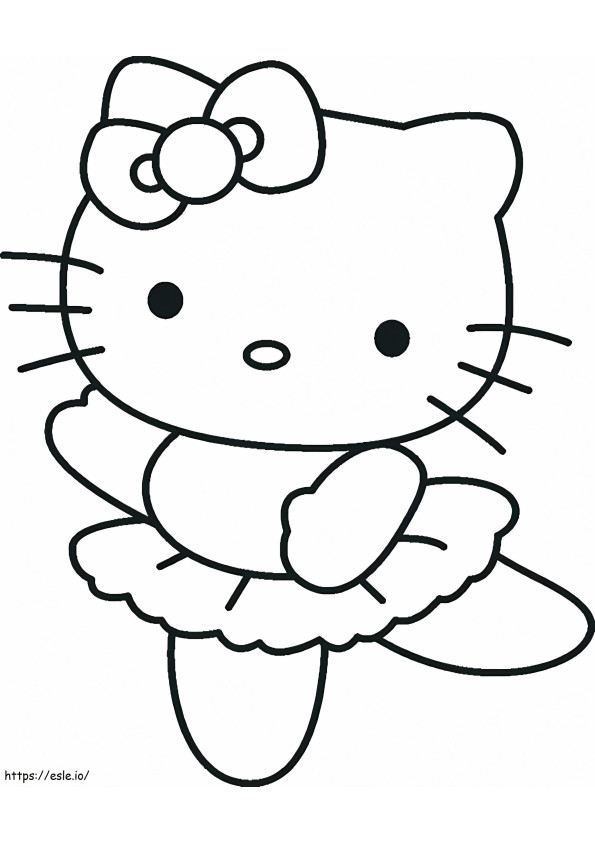 Printable hello kitty print out ballet dancer sheet for kids free coloring page