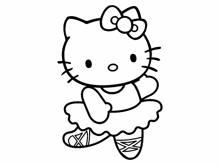 Hello kitty ballerina coloring page