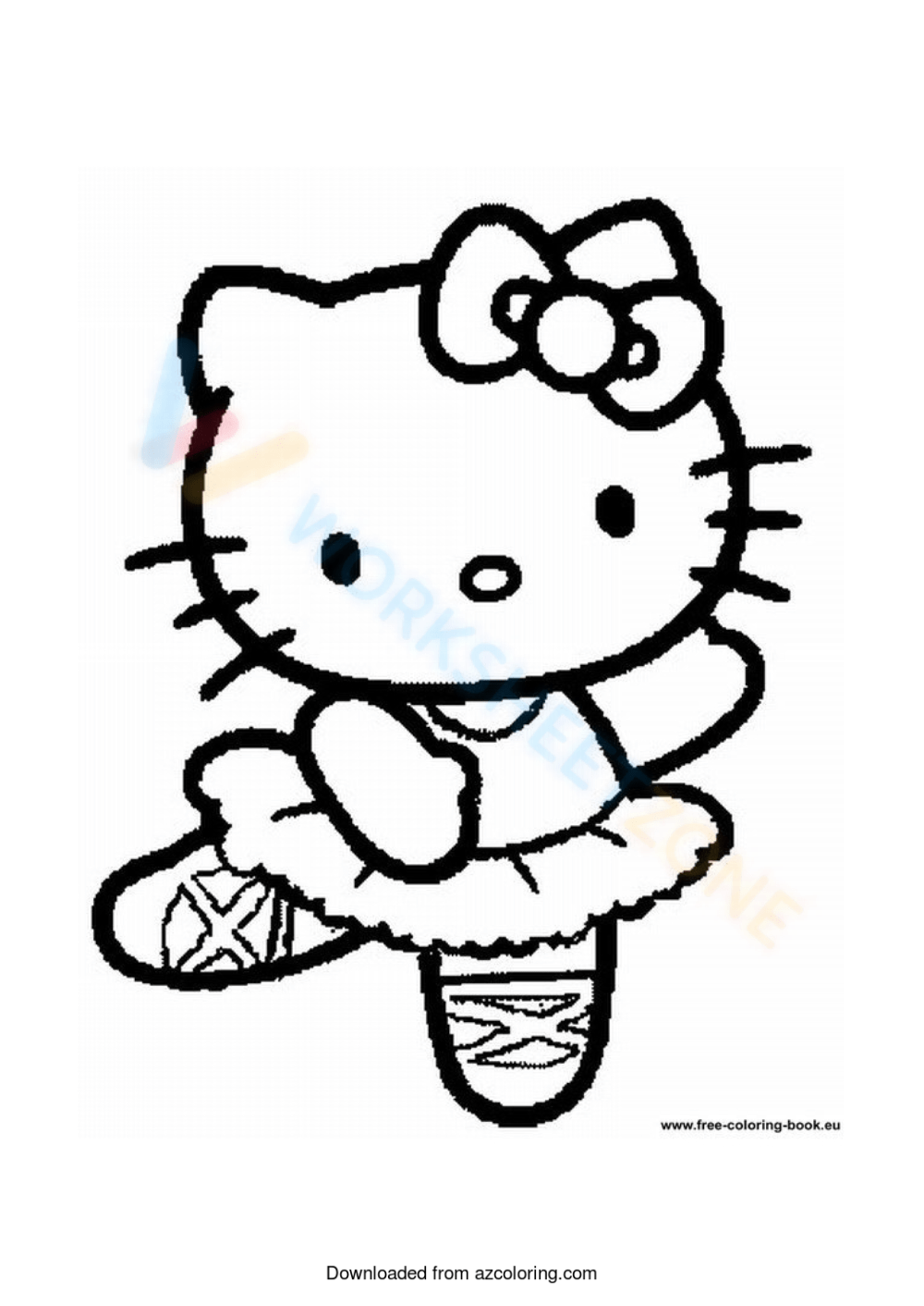 Dancing ballet hello kitty worksheet