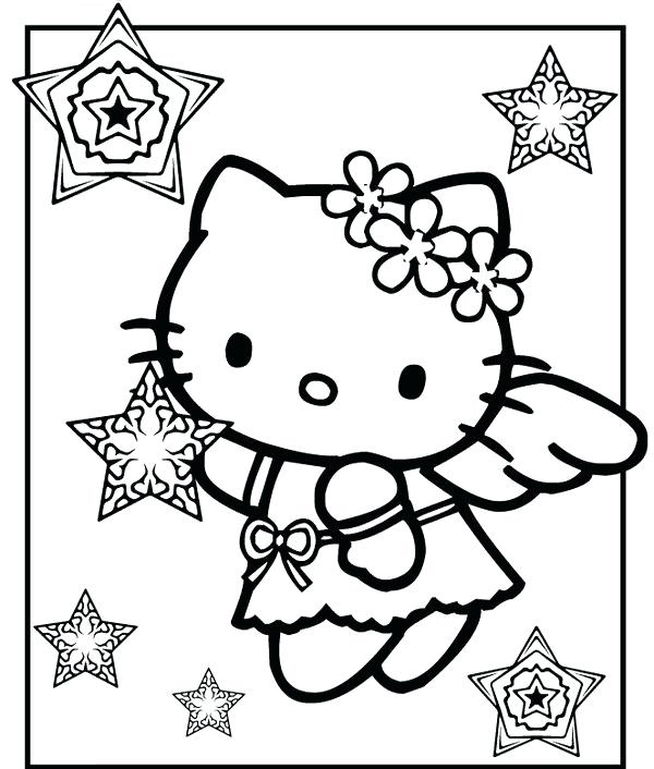 Hello kitty christmas coloring pages