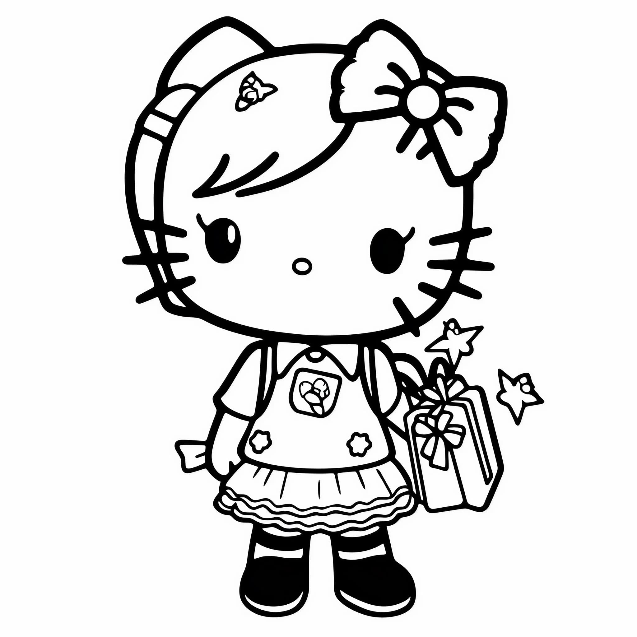 Hello kitty coloring pages for free printable