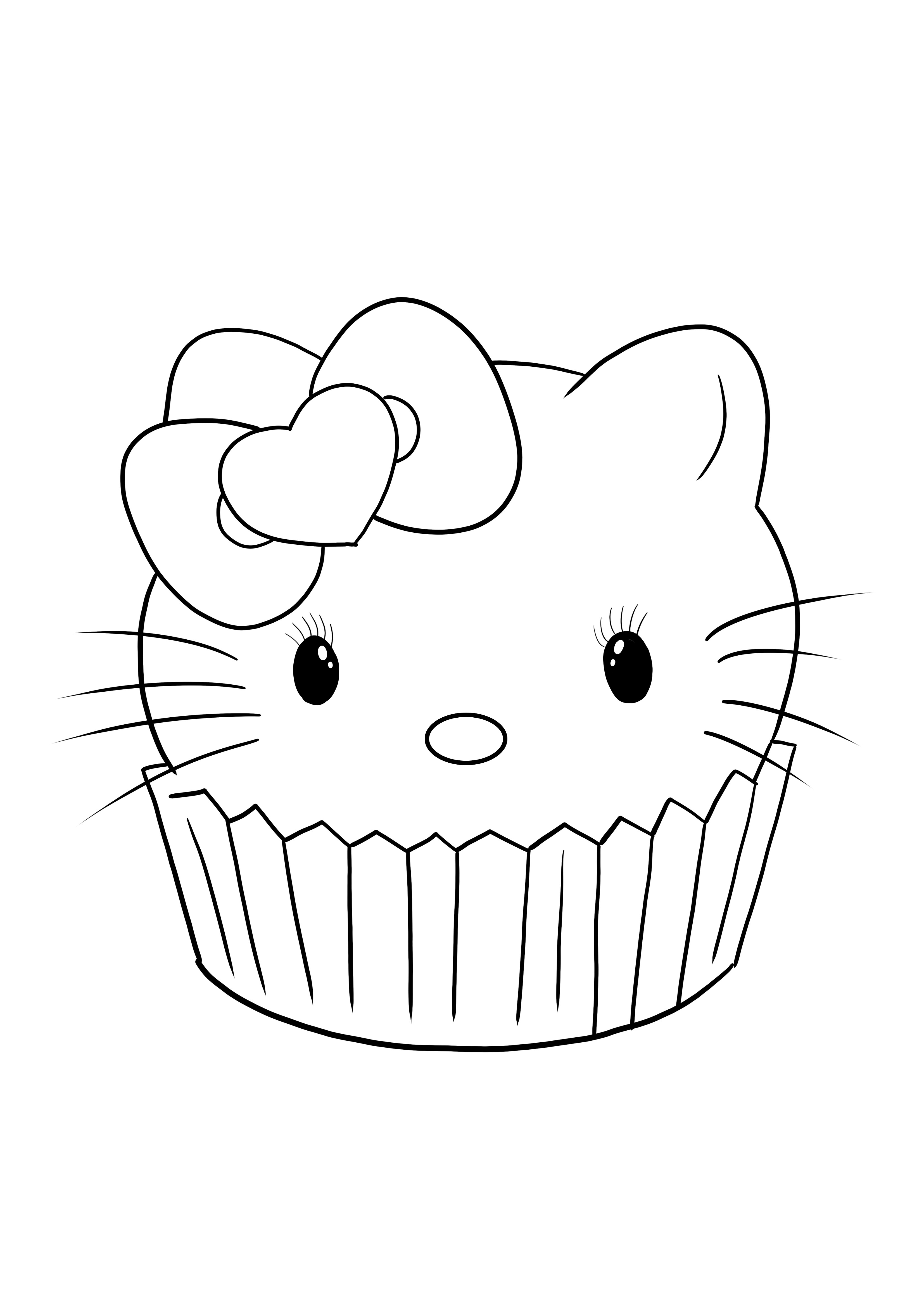 Hello kitty cupcake free printing and downloading picture