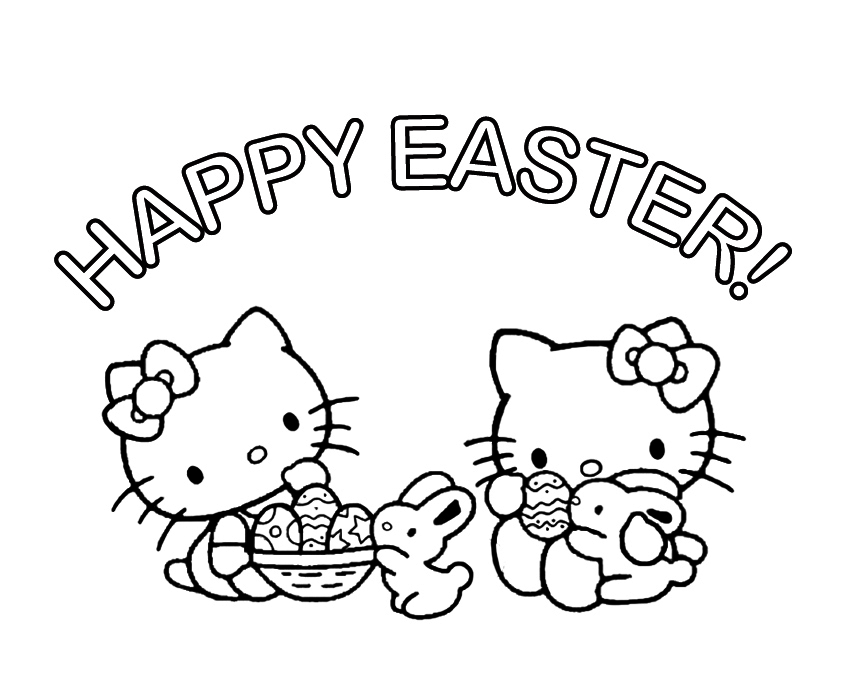 Happy easter coloring pages