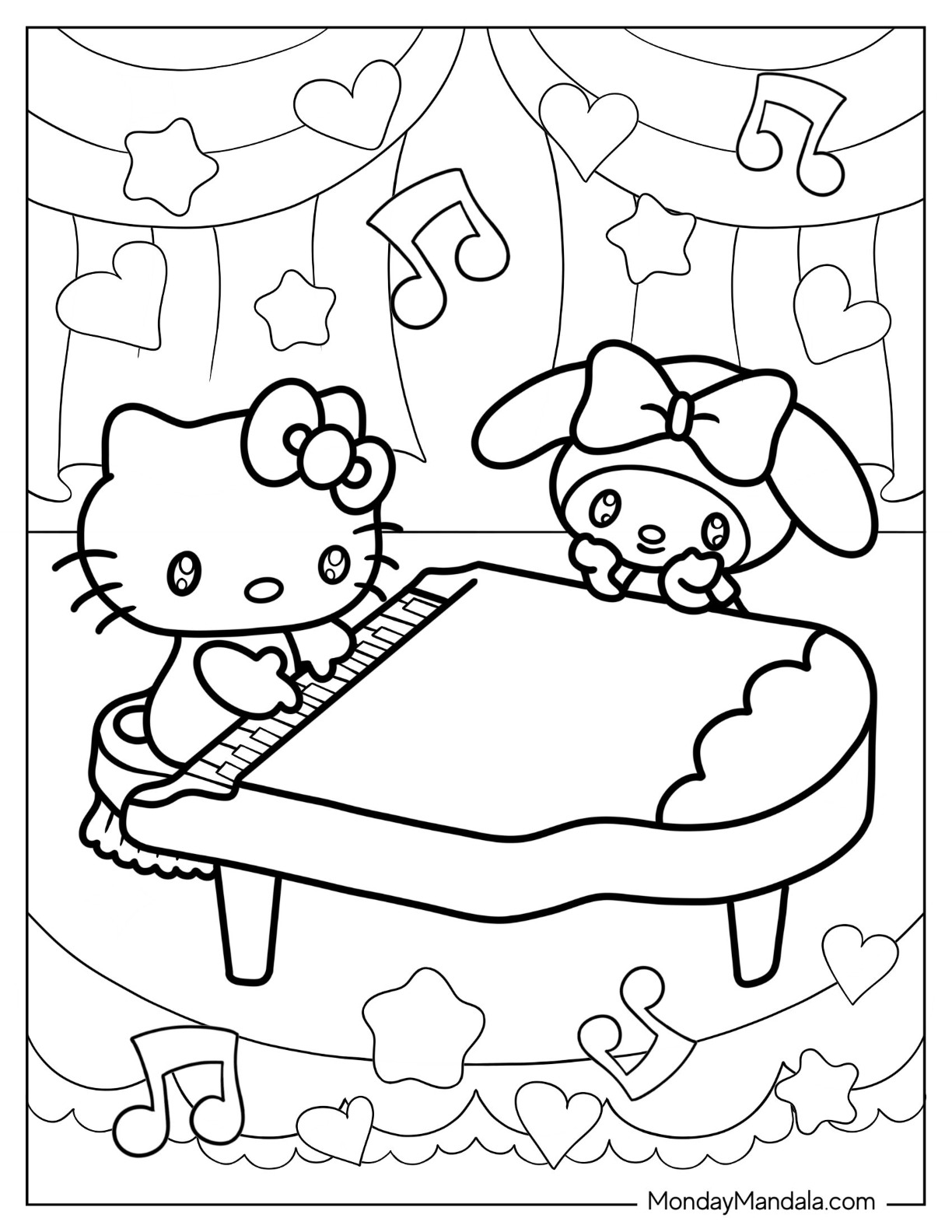 Sanrio coloring pages free pdf printables