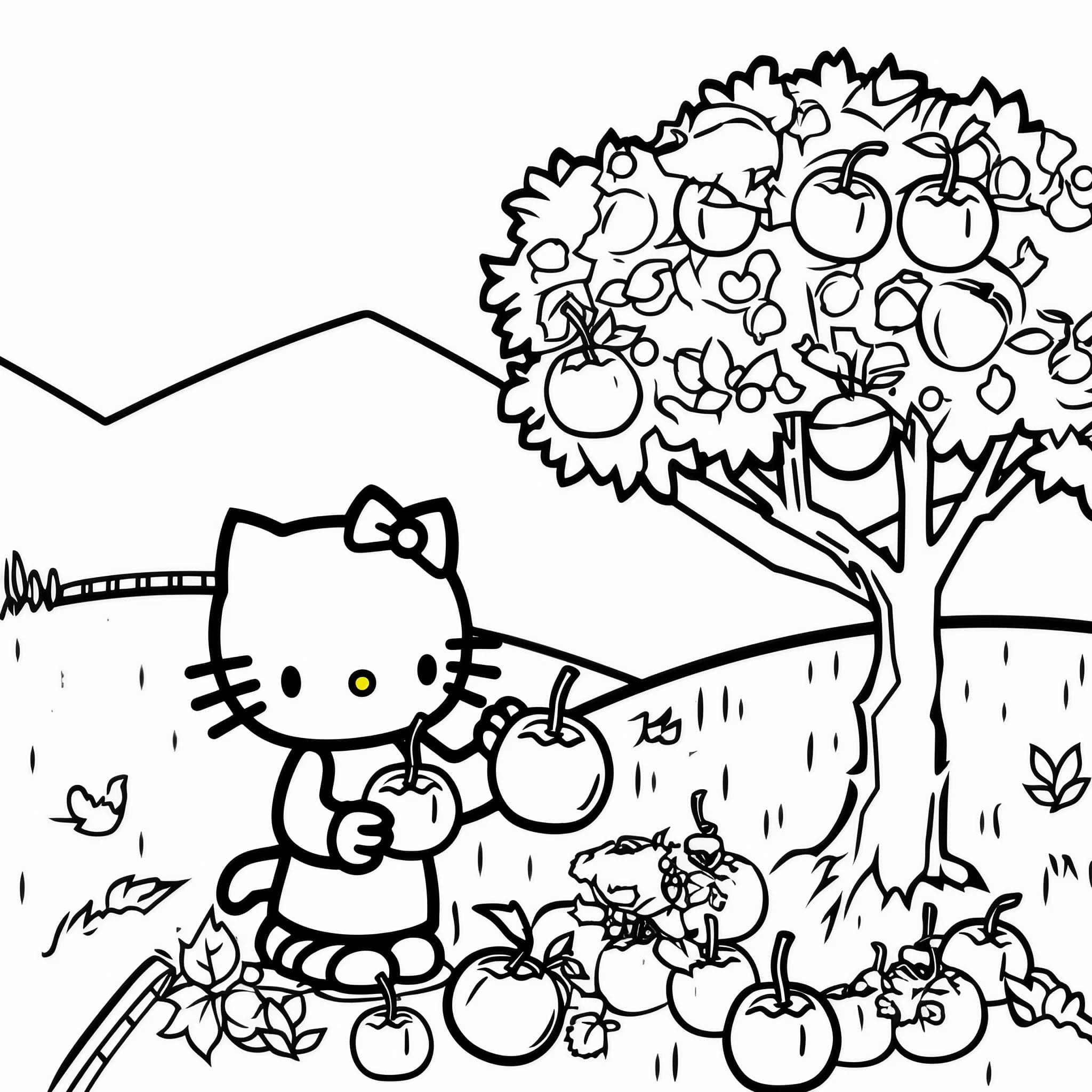 Hello kitty coloring pages for free printable