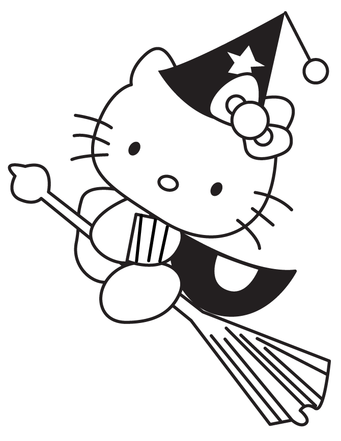 Hello kitty halloween coloring pages