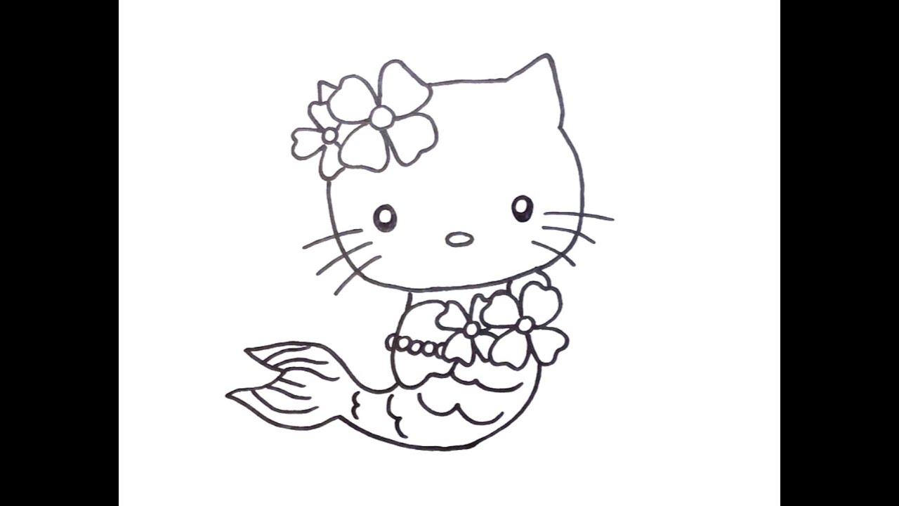 How to color a cute kitty eraid fro hello kitty drawing and coloring for kids