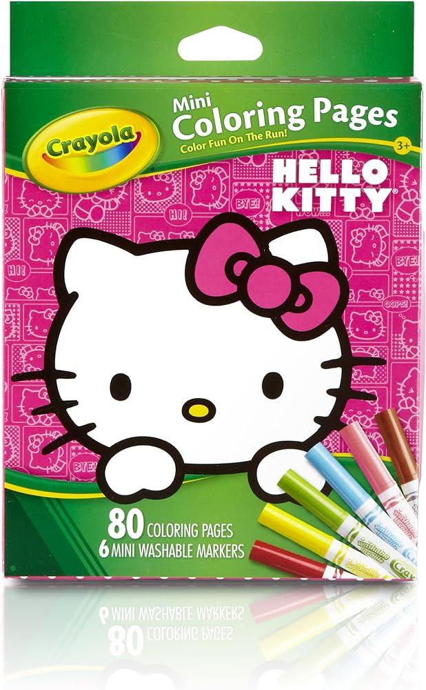 Crayola hello kitty mini coloring pages markers piece set art gift for kids up washable non