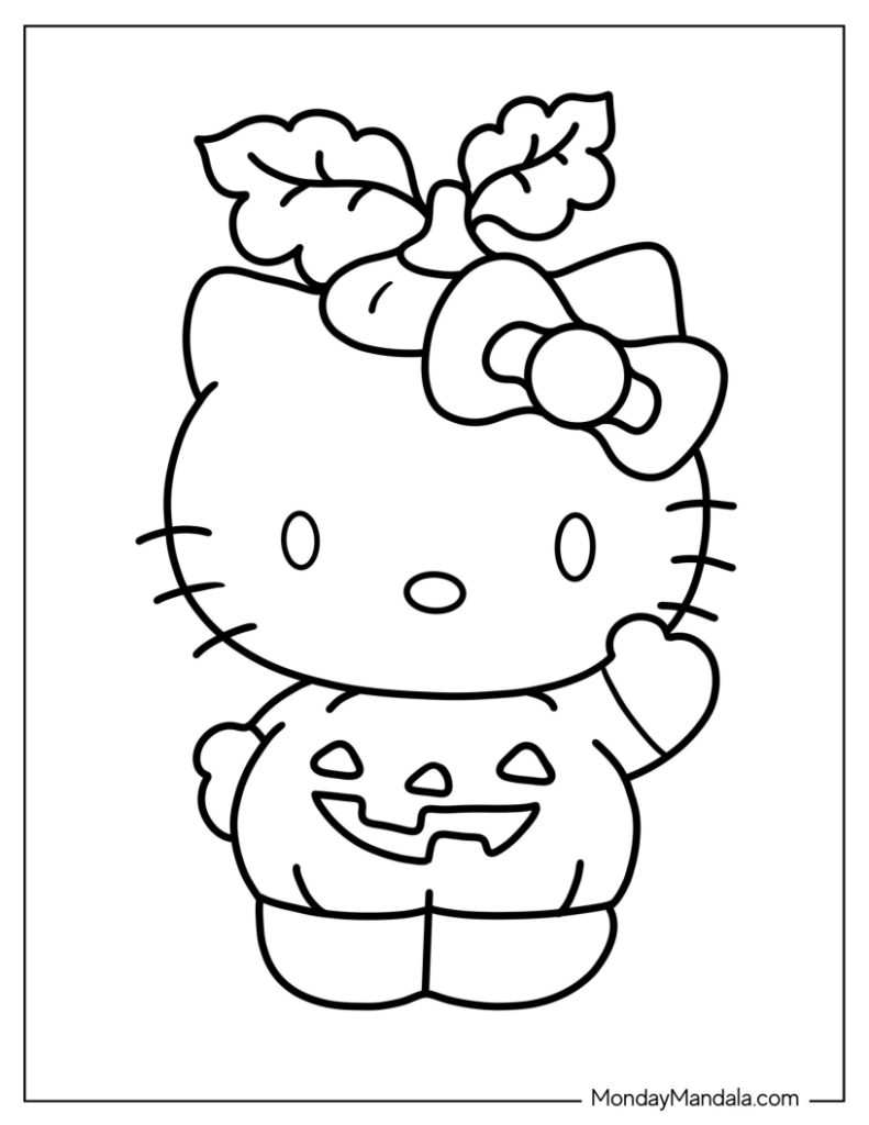 Hello kitty coloring pages free pdf printables