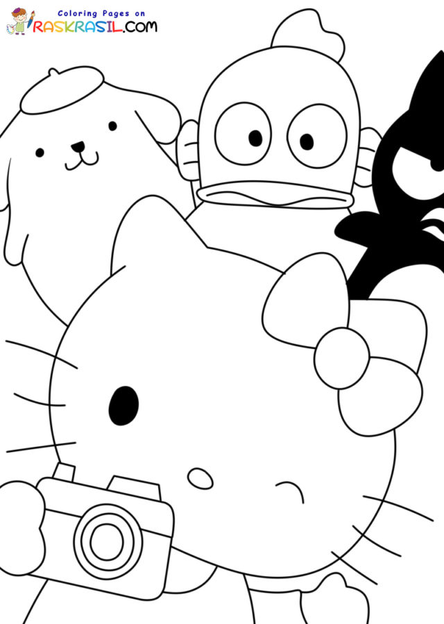 Hello kitty and friends coloring pages