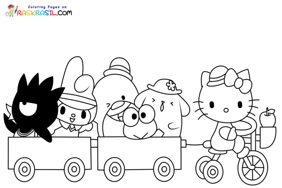 Hello kitty and friends coloring pages