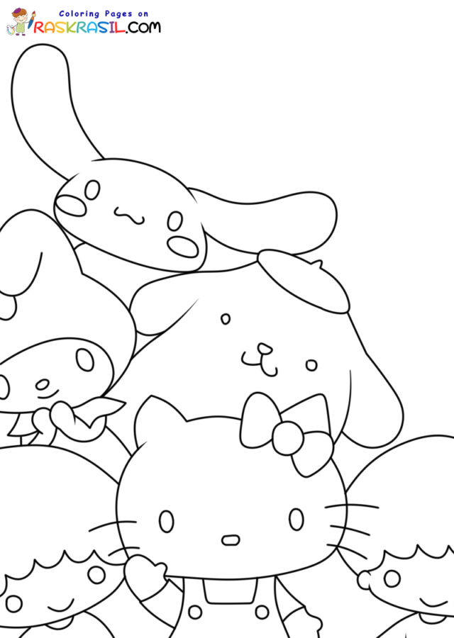 Hello kitty and friends coloring pages
