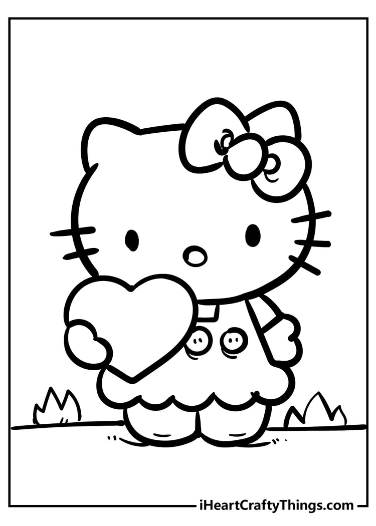 Hello kitty coloring pages free printables