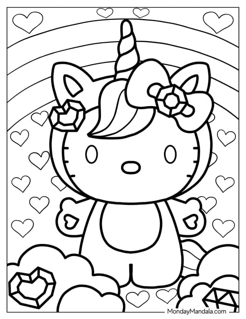 Hello kitty coloring pages free pdf printables hello kitty colouring pages hello kitty coloring kitty coloring