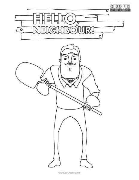 Hello neighbor coloring page
