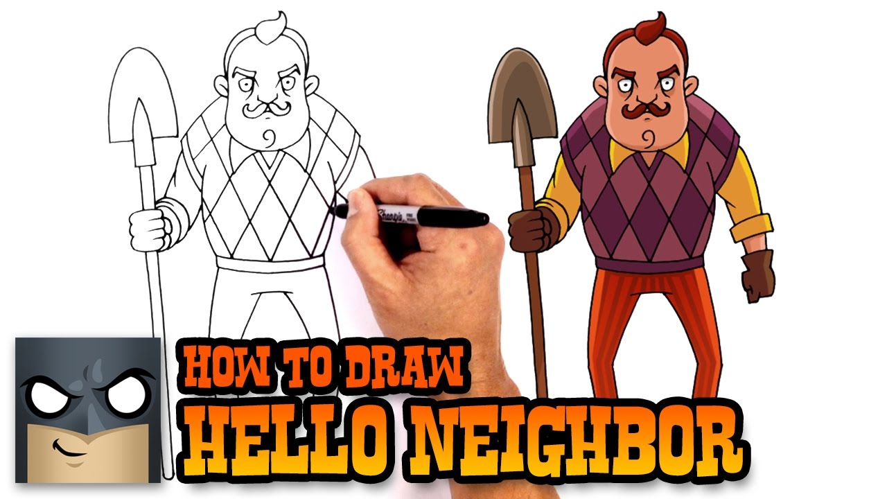 How to draw hello neighbor drawing lesson