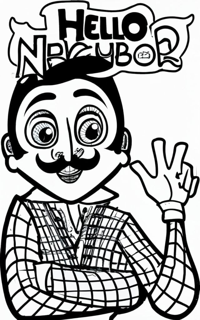 Hello neighbor coloring page