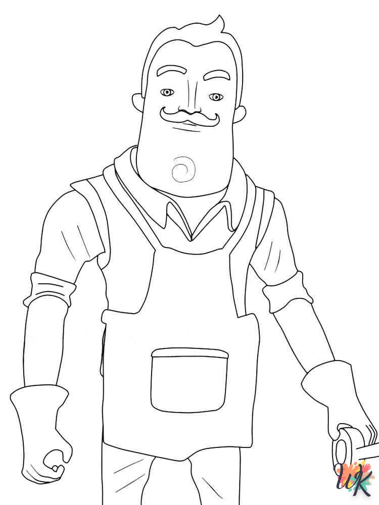 Disegni di hello neighbor da colorare per bambini e giocatori